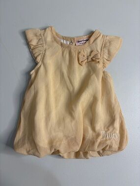 Baby Girl Juicy Couture Cream/Tan Ruffle Bubble Dress Size 3-6 months